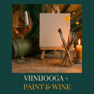 Viinijooga ja Paint & Wine on tunnelmallinen elämyskokonaisuus tampereen olkkarilla